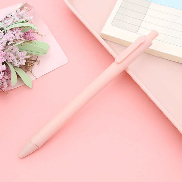 5pcs Vibrant Morandi Color Retractable Press Gel Pens with Medium Point - Ergonomic Signature Writing Experience - Black Ink, Office Stationery Essentials