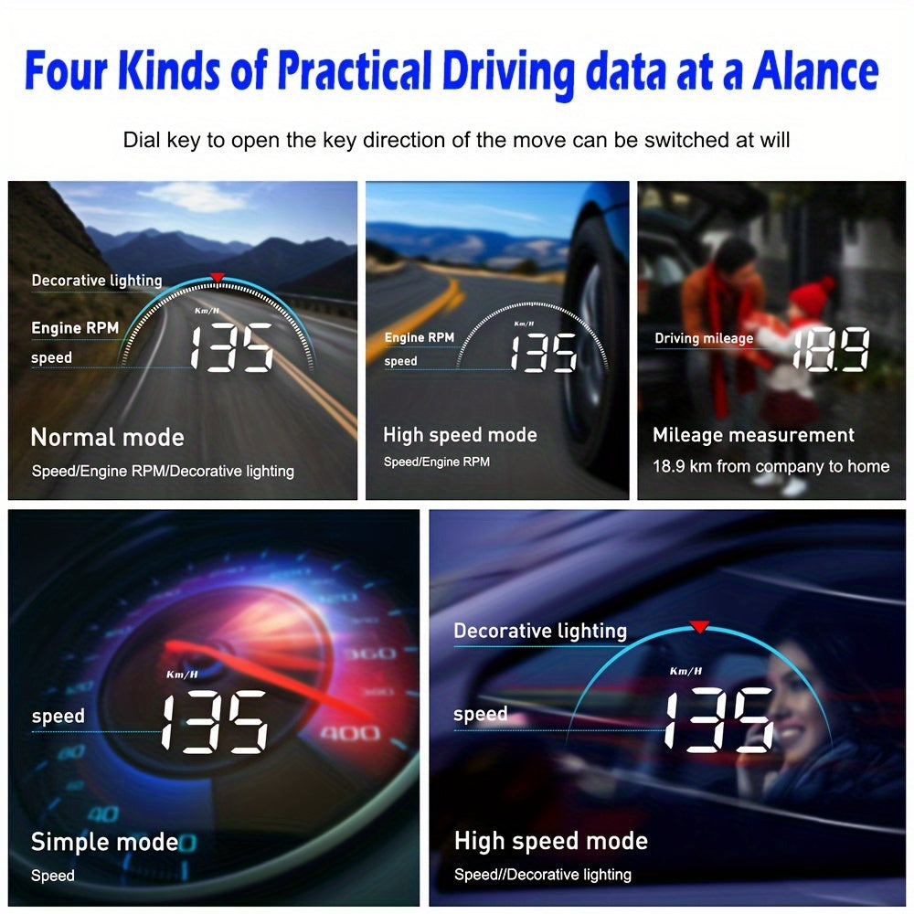 M8 HUD Head Up Display Car OBD2 II EUOBD Overspeed Warning water temperature digital Projector Windshield Auto Electronic