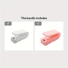 1pc Mini Vacuum Food Sealer Machine with Digital-like Operation - Cordless Portable Handheld Device, One-Touch Seal System, Low-Loss Heating Technology & Ergonomic Design for Freshness Preservation, White/Pink, Compatible wit