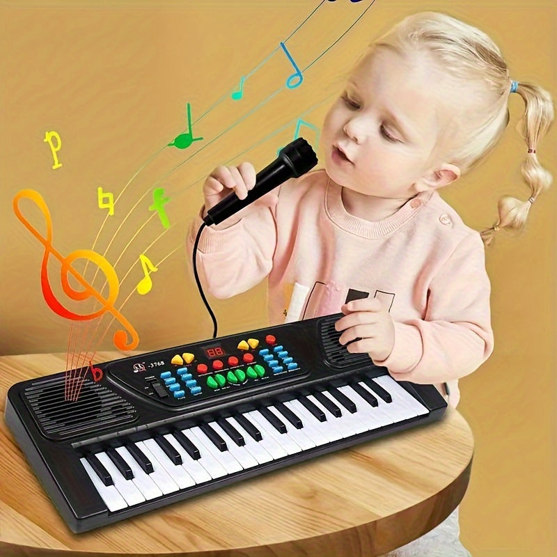 37-Key Portable Electronic Piano Keyboard with Microphone - Christmas & Birthday Gift for Musicians