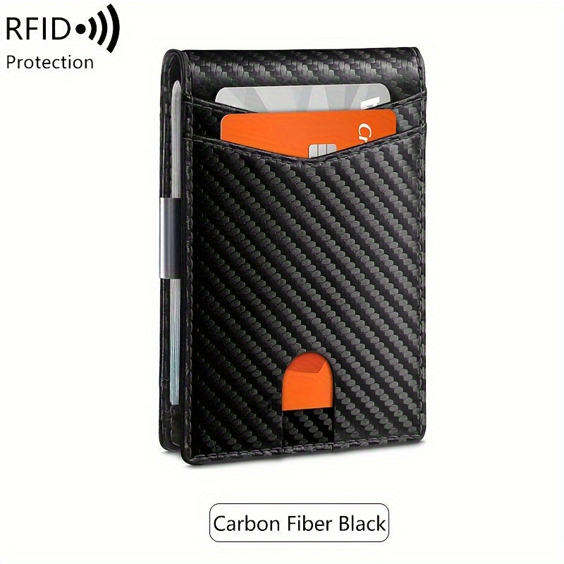 Minimalist Multi Functional Slim Wallet For Men, Card Holder Money Clip, RFID Blocking, Stylish Bi-fold PU Leather Wallet