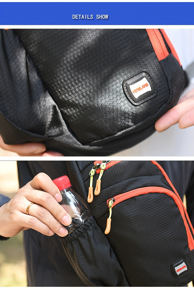[Trendy Belt Bag] Trendy Nylon Belt Bag | Zipper Sling Bag with Side Pocket for Outdoor Sports