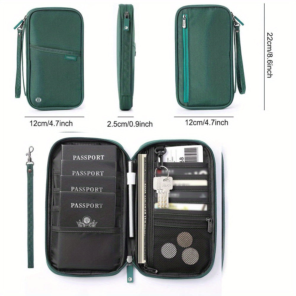 Travel Passport Wallet - Family Passport Holder, Travel Document Storage Bag for Safe Organization