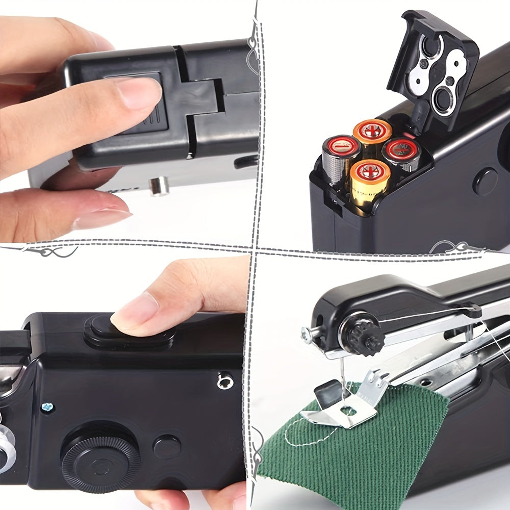 1pc Handheld Sewing Machine, Mini Portable Electric Sewing Machine For Adult, Easy To Use And Fast Stitch Suitable For Clothes, Fabrics, DIY Home Travel (Battery Not Included)