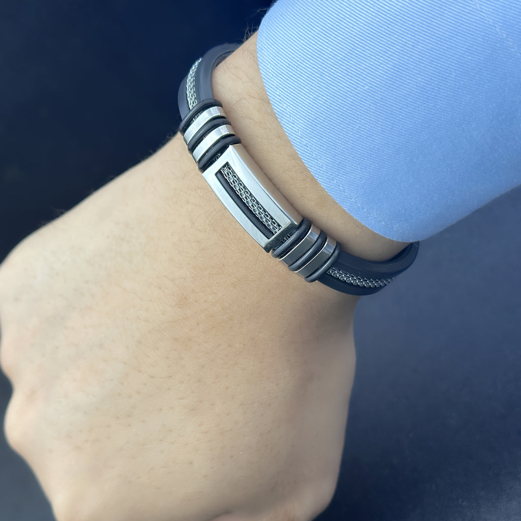 Gorgeous, fashionable, and minimalist Stainless Steel genuine Faux Leather bracelet, bracelet, jewelry gift party, Men's and Women's jewelry