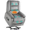 DodiOnline Velvet-Feel Electric Lift-and-Recline Massage Armchair, with Remote - Grey