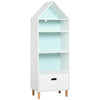DodiOnline Kids Children Wooden Bookcase w/Drawer Bedroom Furniture Bookshelf Storage Rack Display Unit Toys Games Organisation Cabinet Pink Blue Back Panel 50 x 30 x 142 cm