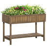 DodiOnline Wooden Herb Planter Raised Bed Container Garden Plant Stand Bed 8 Boxes 110L x 46W x 76Hcm Brown