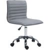 DodiOnline Adjustable Swivel Office Chair with Armless Mid-Back in PU Leather and Chrome Base - Light Grey