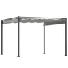 DodiOnline 3 x 3(m) Garden Pergola with Retractable Roof and Magnetic Fixture, Outdoor Gazebo Pergola Kit Sun Shade Canopy, UPF30+, Grey