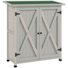 DodiOnline 46.5 x 97cm Compact Wooden Storage Shed - Light Grey