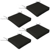DodiOnline 4-Piece Seat Cushions Pillow Replacement, Patio Chair Cushions Set with Ties for Indoor Outdoor, Black