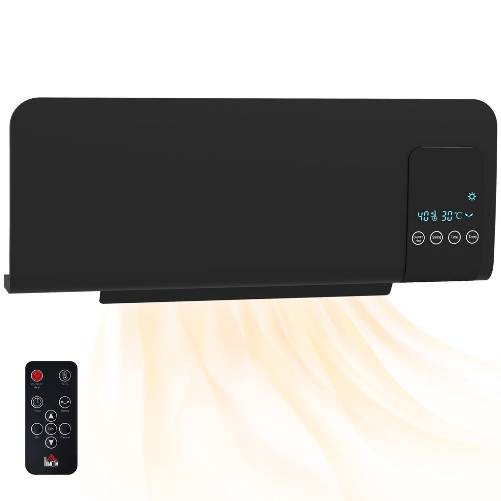 DodiOnline 2kW Wall-Mounted Heater, 18-45°C Temperature - Black