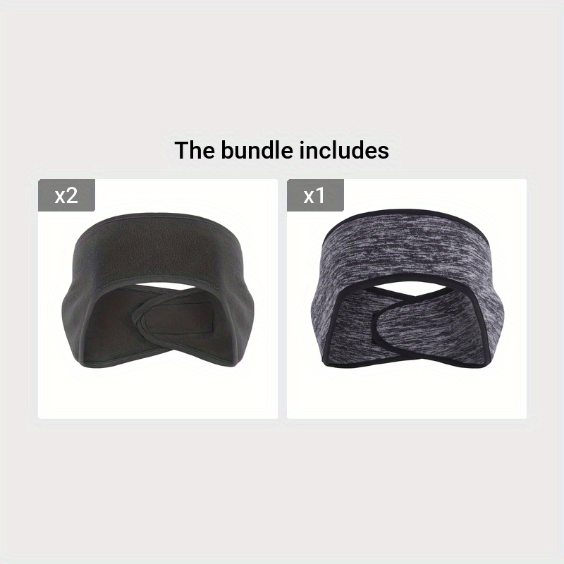 Winter Fleece Headband, Sport Earmuffs, Windproof Stretchy Ear Covers, Ski Workout Sweatband, Thermal Moisture Wicking Sport Headbands - For Men & Women - For Winter Sports & Outdoor Activities - Perfect Gift for Cold Weather