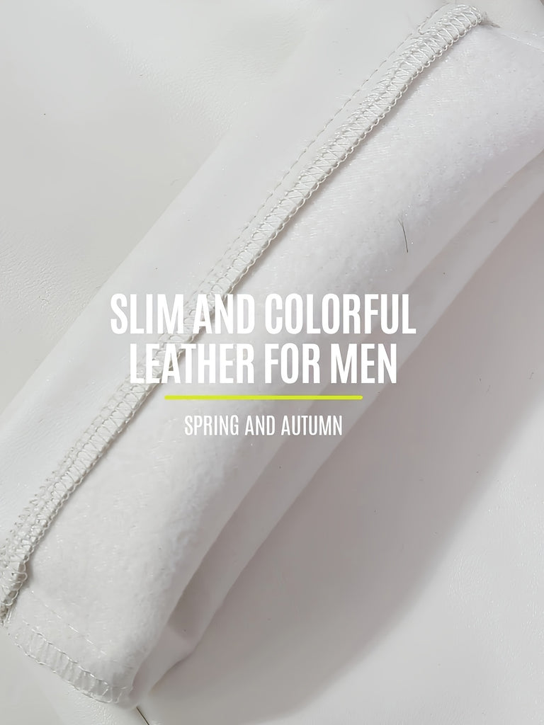 Men's Chic PU Leather Pants, Street Style High Stretch Skinny Pants For Nightclub Performance Party Dinner K-pop