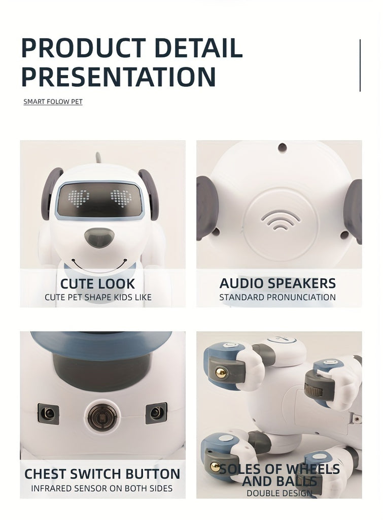 Kelaton Remote Control Toys: RC Robot, Infrared Remote Control Electronic Dog, Follow, Singing And Dancing, Ideal Gift For Family Or Friends' Birthdays Christmas Halloween.