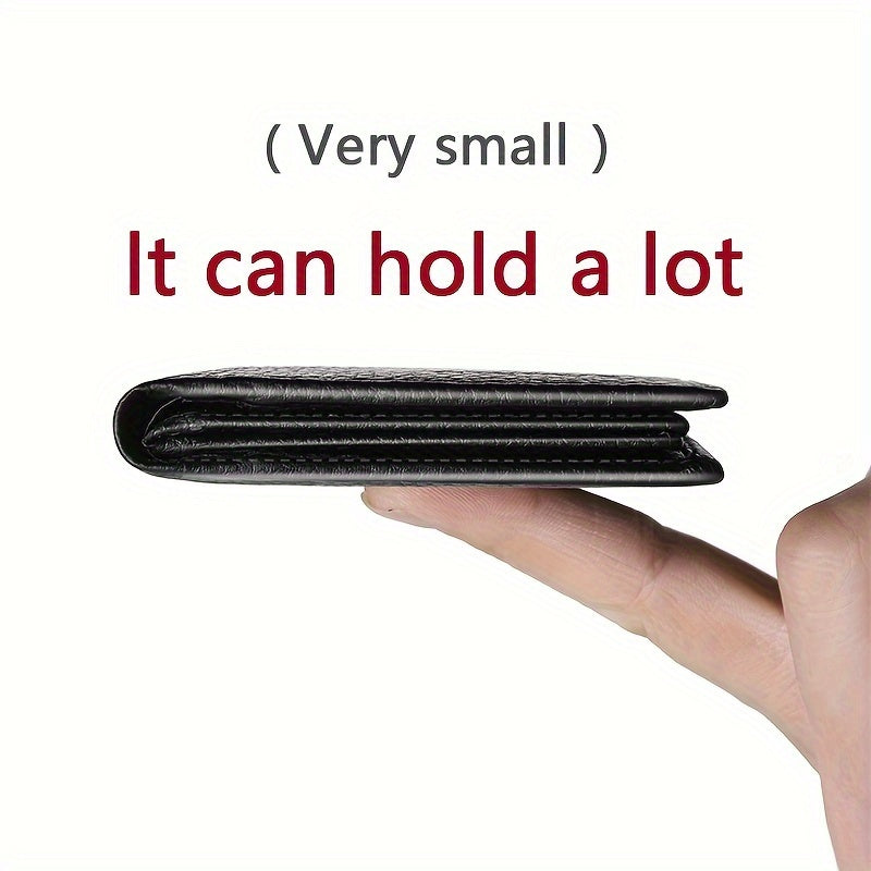 1pc Men's Genuine Leather Wallet, Ultra-thin Multi-functional Card Bag, Large Capacity Top Layer Cowhide Wallet