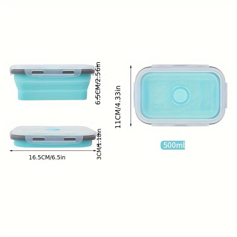 [Silicone Food Container] Collapsible Silicone Food Storage Container - BPA Free - Microwaveable - Freezer, Dishwasher Safe - Space Saving Stackable - Collapsible Leftover or Meal Prep Lunch Box Containers
