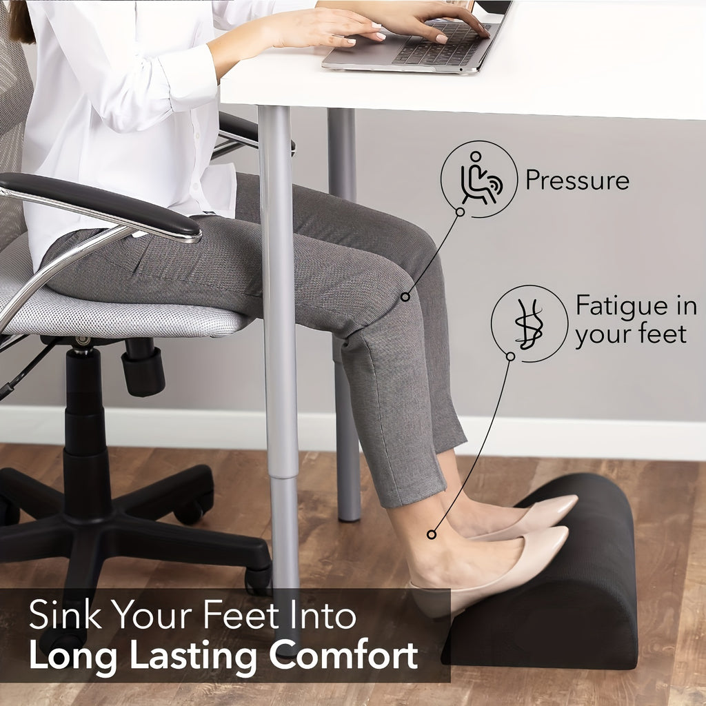 1pc Ergonomic Office Desk Foot Rest - Under Desk Footrest With Washable Cover - Desk Foot Stool Work From Home Accessories - Foam Foot Stool Rocker, Office Footrests