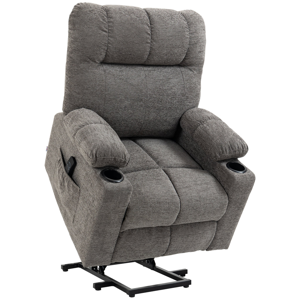 DodiOnline Electric Riser and Recliner Chair for Elderly, Power Lift Recliner Chair with Remote Control, Grey
