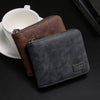 1pc Men's Zippered Short Wallet, Multi-card Holder, PU Leather Folding Wallet