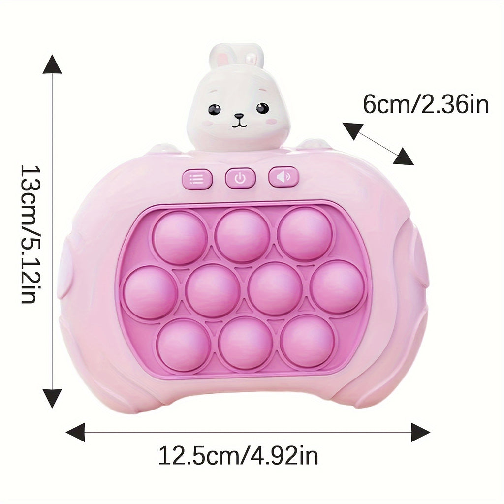 1pc Fast Push Bubble Game, Handheld Pop Light Up Pro Game Toy, Electronic Quick Push Game, Sensory Toy, Pink Bunny Halloween Christmas Gift