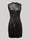 Solid Color PU Leather Beaded Dress, Stylish Slit Bodycon Belted Sleeveless Dress For Spring & Summer, Women's Clothing