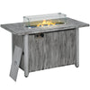 DodiOnline 50,000 BTU Gas Fire Pit Table with Cover and Glass Screen - Grey