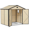 DodiOnline 7.9ft x 6.2ft Aluminium Frame and Plastic Wall Shed, with Foundation - Cream White