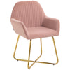 DodiOnline Modern Arm Chair Upholstered Accent Chair with Metal Base for Living Room Pink