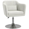 DodiOnline Modern Accent Chair with Swivel Base, Height Adjustable Arm Chair with Pillow for Living Room, Bedroom, Cream White