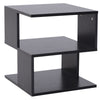 DodiOnline Side Table Square Coffee Table Modern End Table with 2 Tier Storage Shelves for Living Room, Bedroom, Black