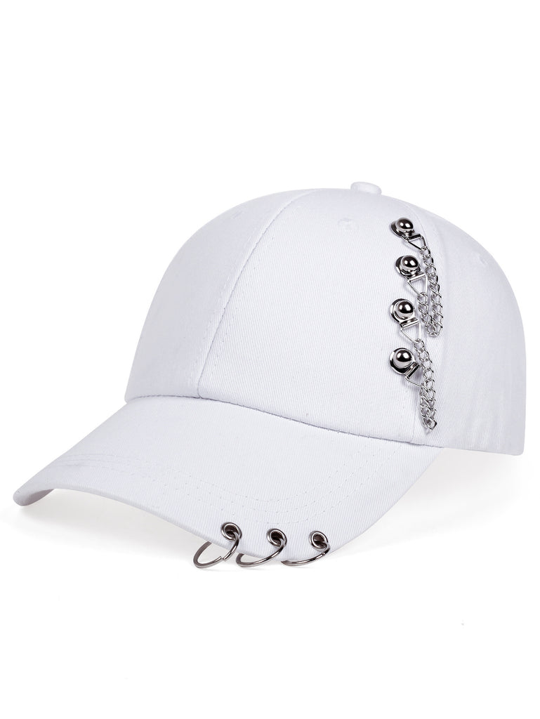 1pc 1pc Unisex Trendy Sunshade Adjustable Baseball Cap With Rivets For Outdoor Sport