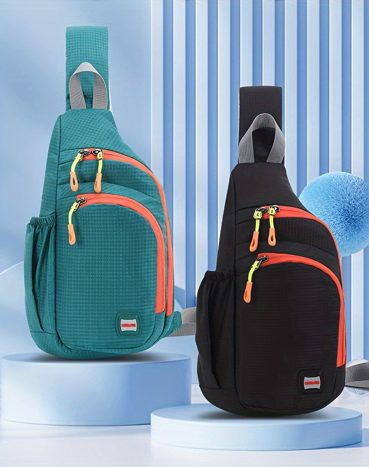 [Trendy Belt Bag] Trendy Nylon Belt Bag | Zipper Sling Bag with Side Pocket for Outdoor Sports