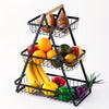1pc 2/3 Tier Detachable Metal Wire Bathroom Storage Basket with Wooden Handle