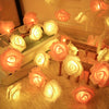 10 LED Rose Flower String Lights - Delicate Fairy Lights for Indoor Outdoor Decorations - DIY Wedding Garden Party Decor, Battery Operated with Compact Battery Box (Battery Not Included)