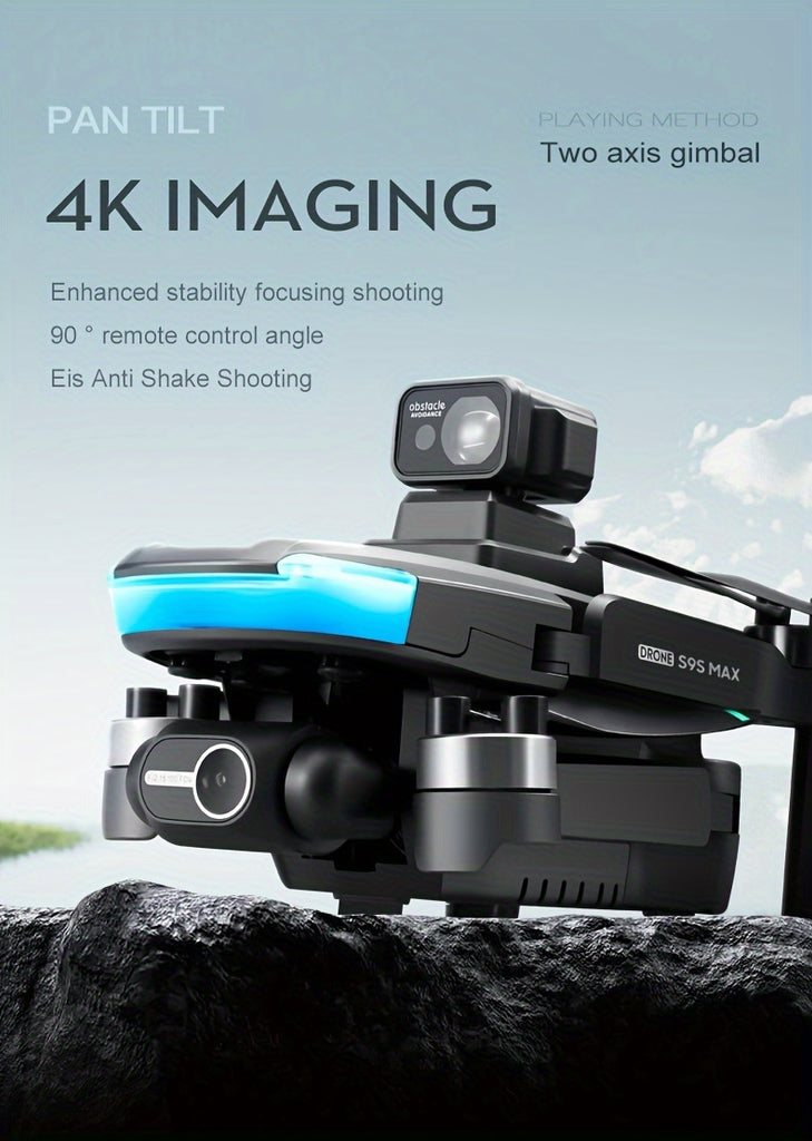 New S9S aerial drone, GPS positioning, Automatic return, Remote-controlled aircraft, High-definition dual camera with 2-axis Self Stabilizing Electronic Anti-Shake Gimbal, Brushless motor, Foldable four axis aircraft