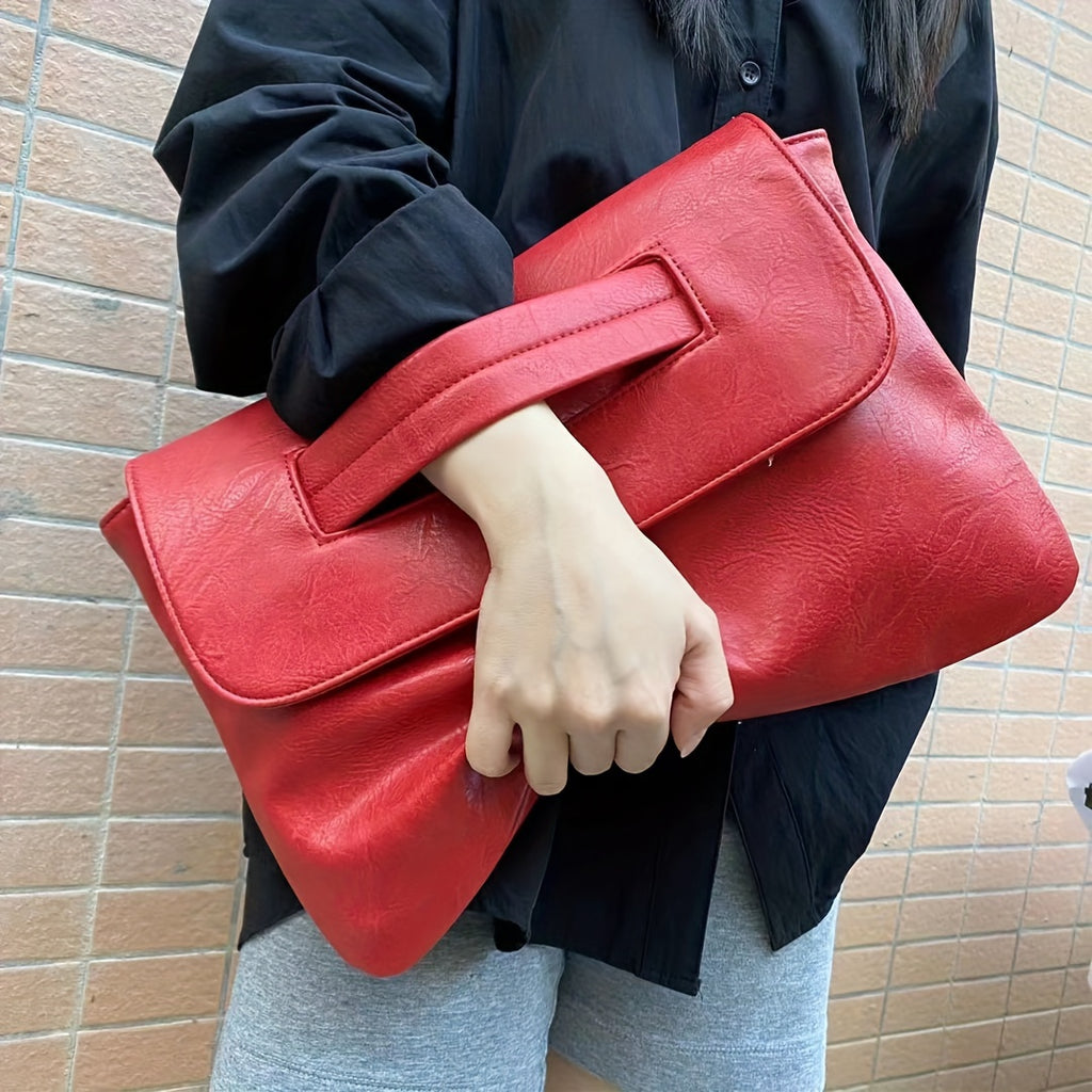 Elegant Womens Envelope Clutch Handbag - Spacious Faux Leather, Convertible Shoulder & Crossbody, Makeup Pouch & Document Wallet - Perfect for Glamorous Evening Parties
