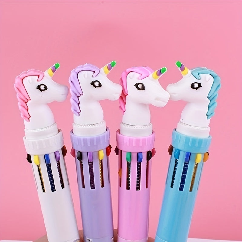 1pcs Kawaii Ballpoint Pen Set - 10 Colorful Gel Pens for Student Writing, Office Supplies, Cute Novelty Stationery for Halloween, Christmas Gift