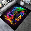 [Crystal Fleece, 930g/m², Non-Slip, Low Pile]Rectangular Gaming Carpet with Controller Design - Suitable for Game Room, Electronic Gaming Room, Bedroom, Living Room, and More. Cyberpunk Style Interior Carpet, Perfect Gift fo
