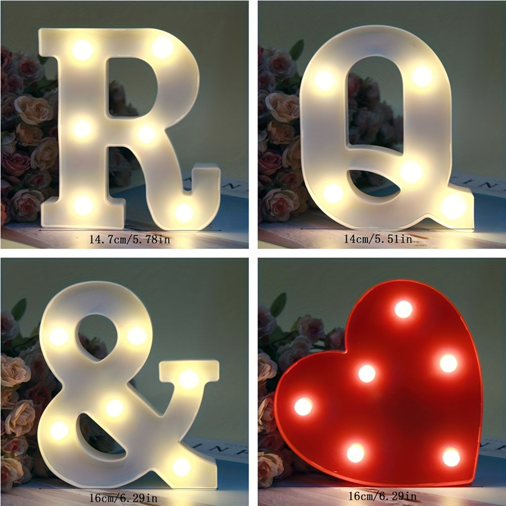 1pc Alphabet Letter LED Lights Luminous Number Lamp Decor, Battery Night Ligh, t For Home Wedding Birthday Christmas Party Decoration Letters Numbers Light, Home Decor