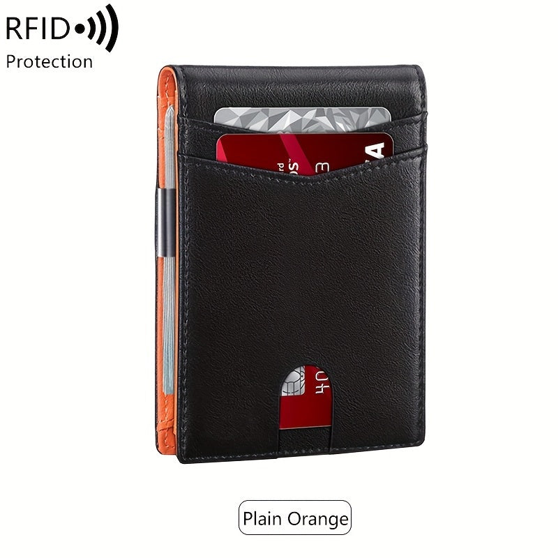 Minimalist Multi Functional Slim Wallet For Men, Card Holder Money Clip, RFID Blocking, Stylish Bi-fold PU Leather Wallet