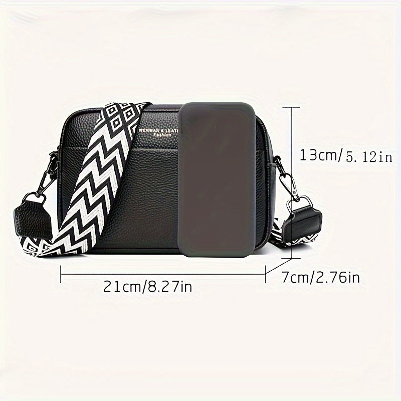 Mini Fashion Crossbody Bag, Genuine Leather Shoulder Bag, Women's Casual Handbag & Purse