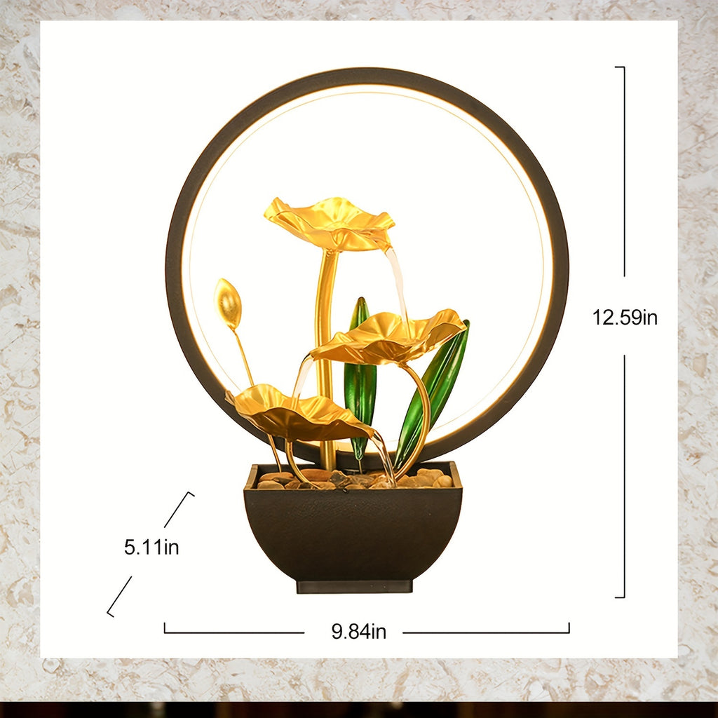 Soothing LED-Lit Tabletop Fountain - USB Powered, Indoor Air Quality Enhancer - Ideal Home/Office Decor & Thoughtful Gift