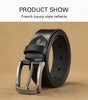 Men Cowhide Genuine Leather Prong Buckle Belt For Men