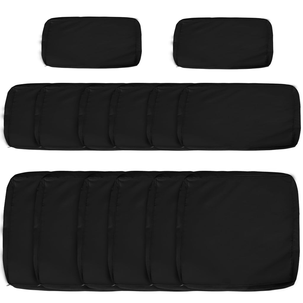 DodiOnline Garden Rattan Sofa Cushion Polyester Cover Replacement Outdoor- No Cushion Included, Black