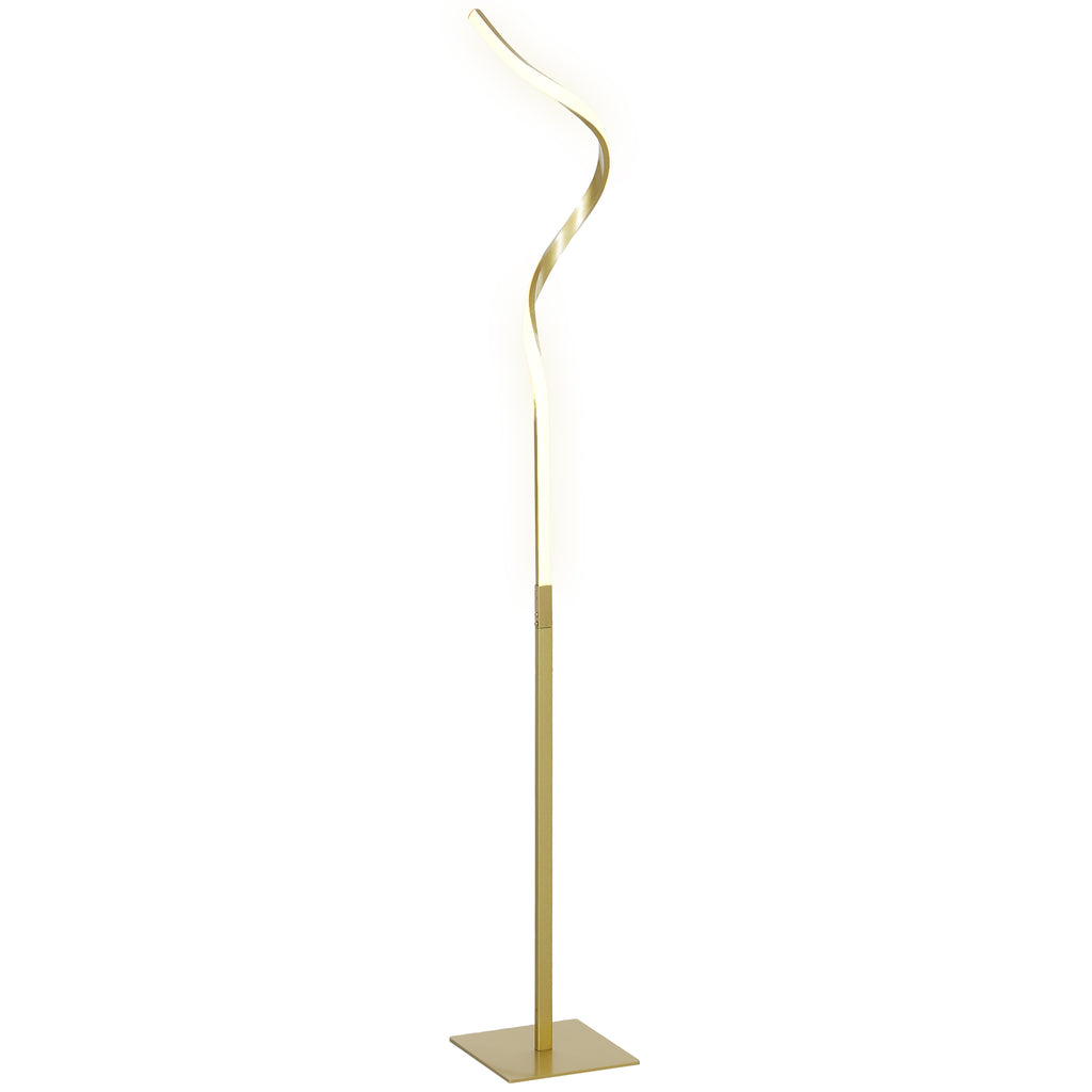 DodiOnline LED Floor Lamp with 3 Adjustable Brightness, Modern Standing Lamp with Foot Switch for Bedroom, Living Room, Gold Tone