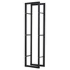 DodiOnline Metal Firewood Log Holder Tall Firewood Rack Indoor Outdoor Fireplace Wood Storage Shelf with Side Rails, Rust-Resistant, Black, 40W x 25D x 150H cm