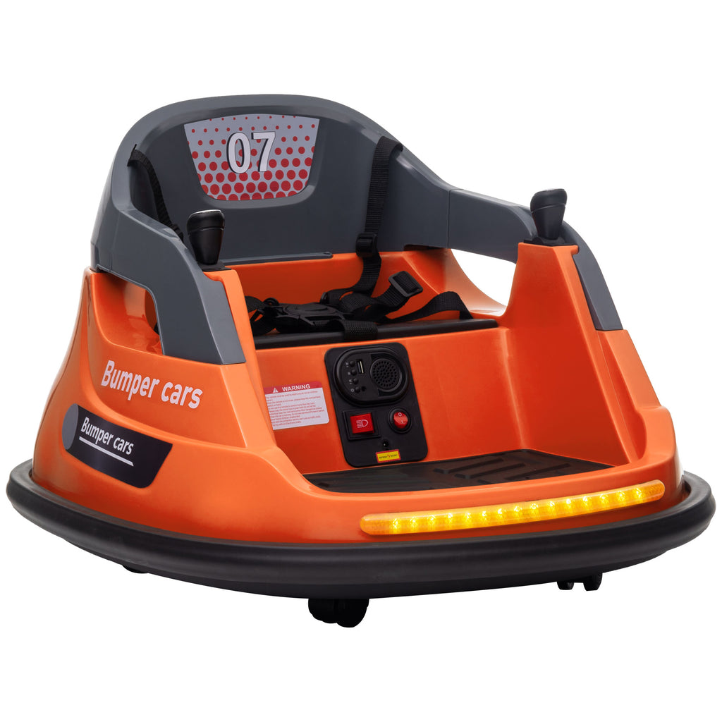 DodiOnline Bumper Car, 360° Rotation Spin 12V Kids Electric Car with Lights, Music, for Ages 1.5-5 Years - Orange