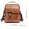 Men's Vintage Faux Leather Shoulder Bag - Adjustable Strap, Casual Business Crossbody for Daily Commute